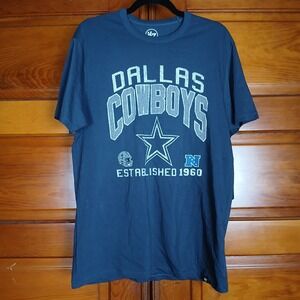 '47 Brand Dallas Cowboys T-Shirt - Men's Medium, Navy Graphic Logo NFL Tee NWT